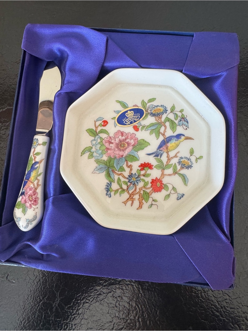 Aynsley Pembroke Butter Dish Knife Set Made in England NIB